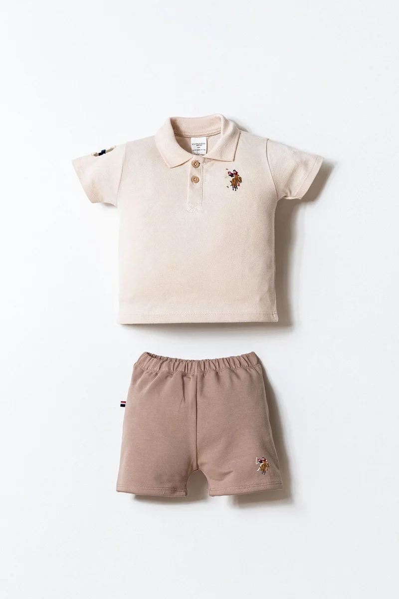 U.S. Polo Assn. U.S. Polo Assn. Baby Boys Brown Shorts Set